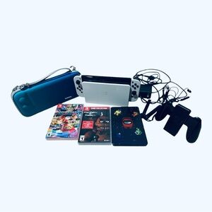Nintendo Switch Bundle Case +Mario Kart Deluxe 8, 5 Nights at Freddy’s, Among Us